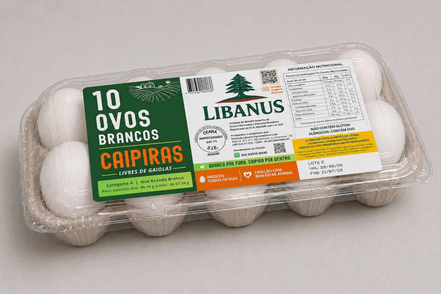 Bandeja de 10 ovos Libanus