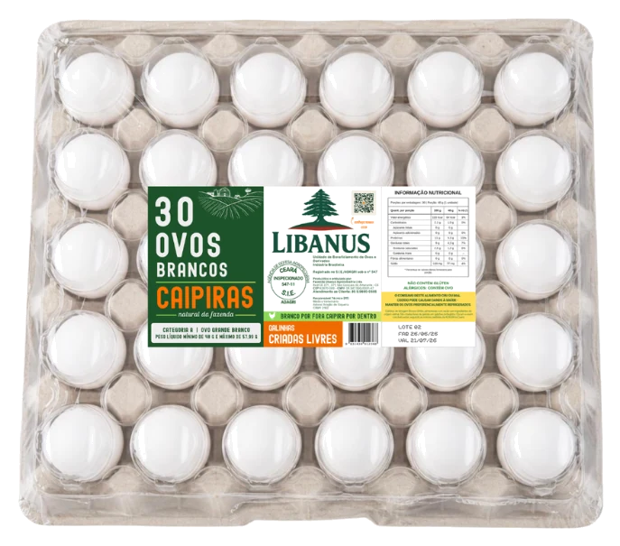 Bandeja de 30 ovos Libanus