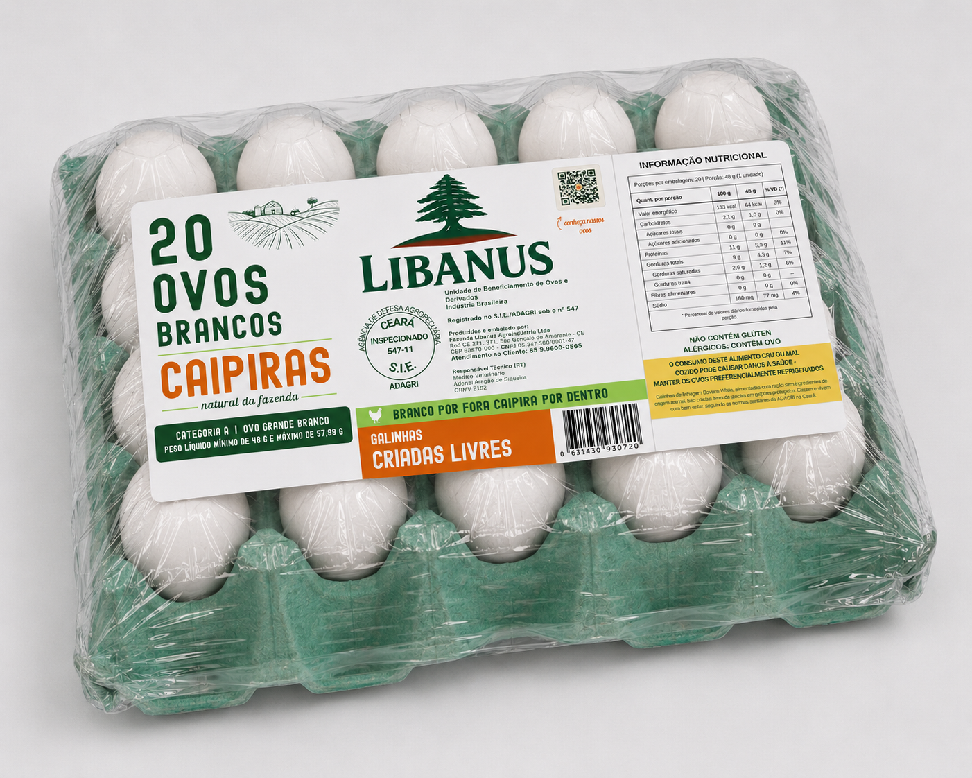 Bandeja de 20 ovos Libanus