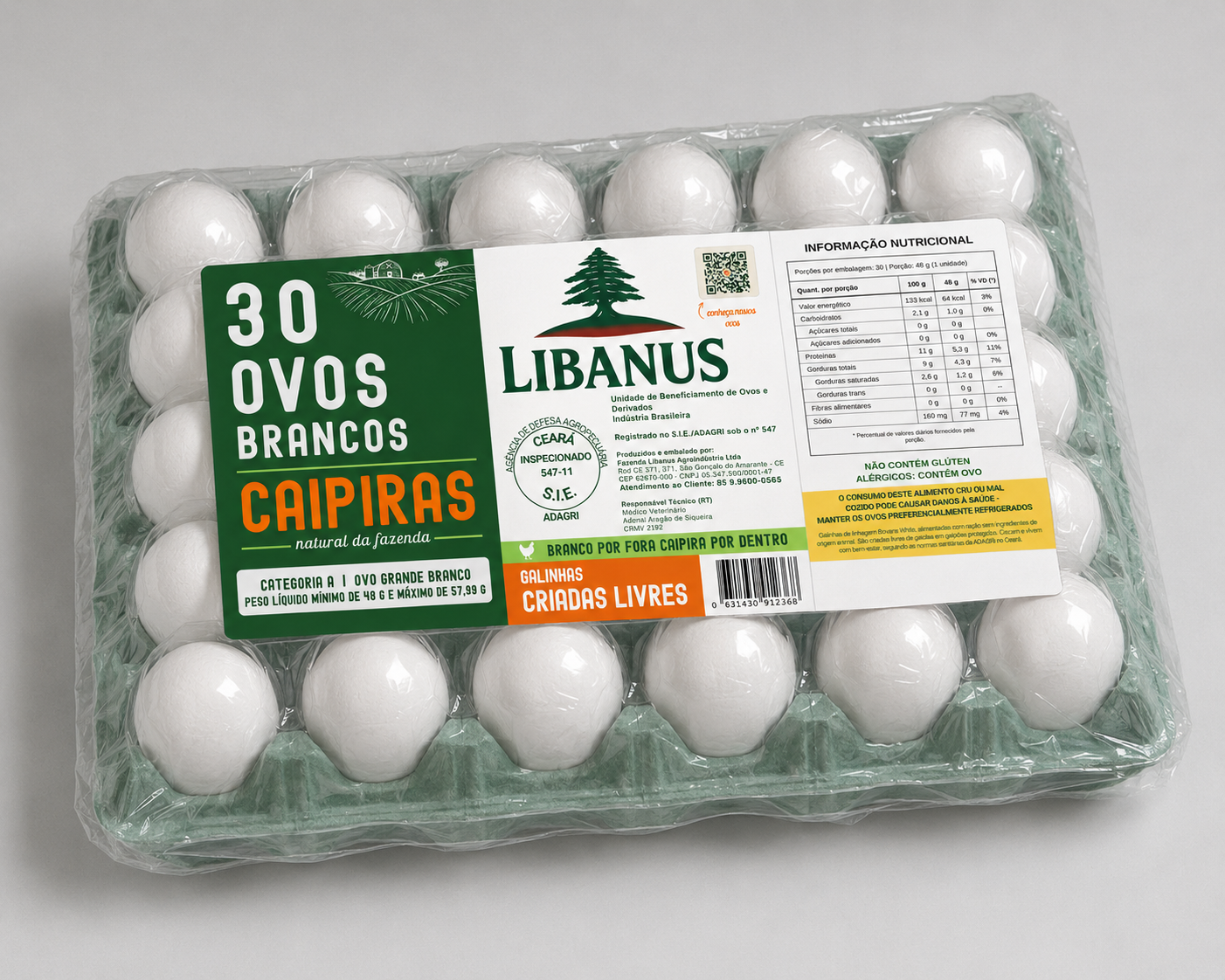Bandeja de 30 ovos Libanus