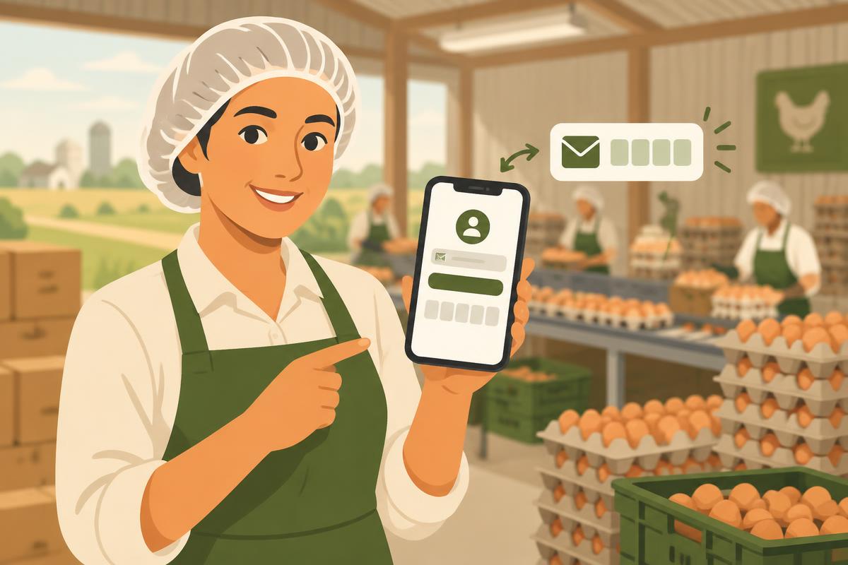 Ilustração de acesso ao treinamento pelo celular com verificação pelo próprio e-mail
